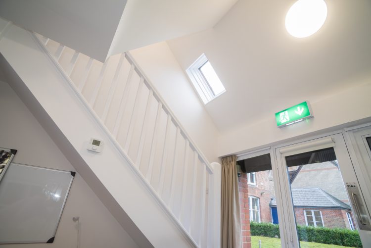 Ceiling and staircase at a flat in 26 Norham Gardens