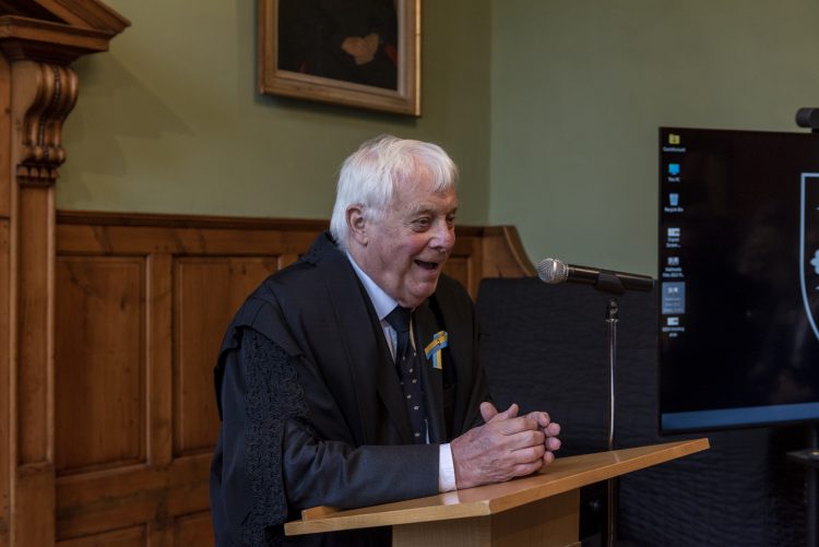 The Rt Hon Lord Patten of Barnes, Chancellor of the University of Oxford giving the welcome at the HALLmarks campaign launch