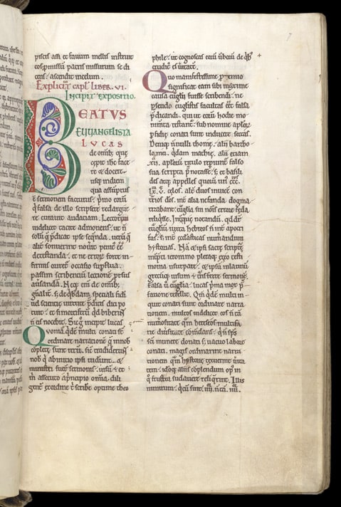 Opening of Bede’s Commentary on Luke in British Library