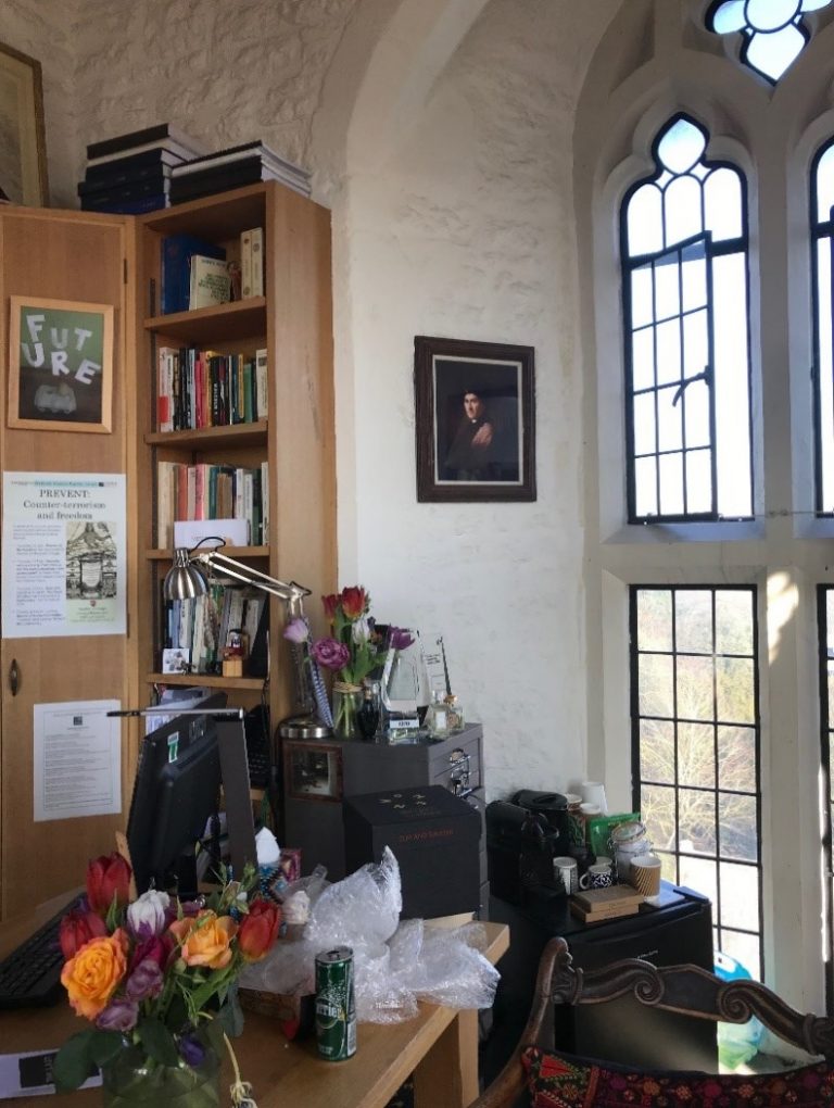 Rousseau and Mini-Fridge in Karma Nabulsi's office