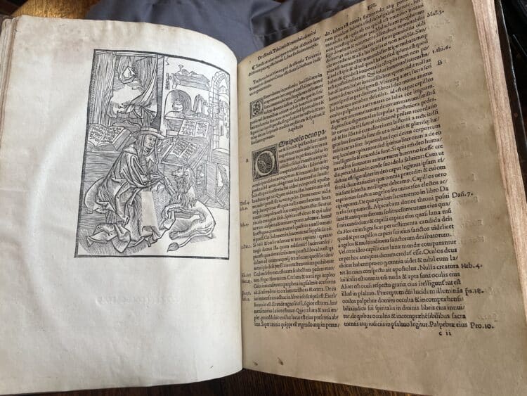 19. St Bernard of Clairvauux, Melliflui deuotique doctoris sancti Bernardi abbatis... opus preclarum suos complectens sermones de tempore (Fol. G 1, Paris, 1508).