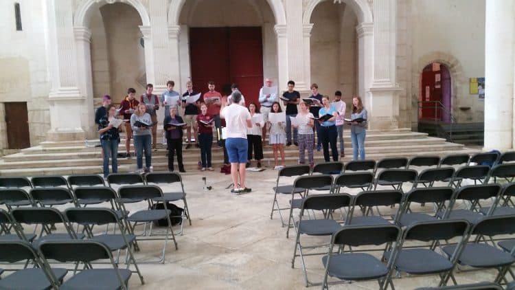 The Choir rehearsing in Pontigny Abbey