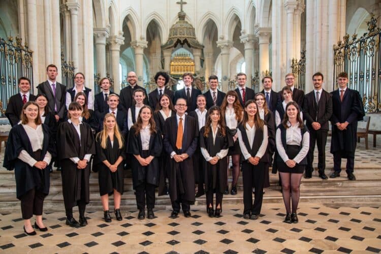 Choir of St Edmund Hall in Pontigny Abbey in a group shot