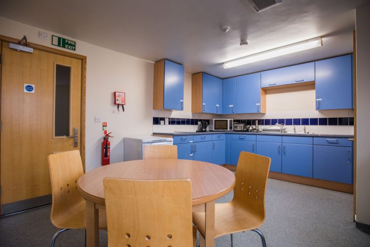 A shared kitchen in the William R. Miller building on Dawson Street