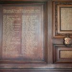 The war memorial panel in the Chapel at St Edmund Hall