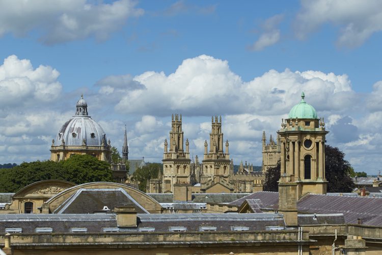 The beautiful Oxford skyline taken from the roof of Teddy Hall