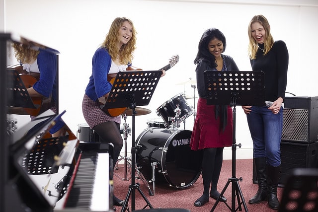 Students practising in the Music Room