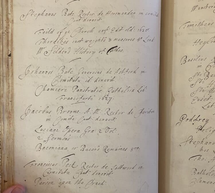 3. List of donors from Kent in MS Rawl. 398.