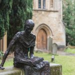 St Edmund of Abingdon statue in the graveyard