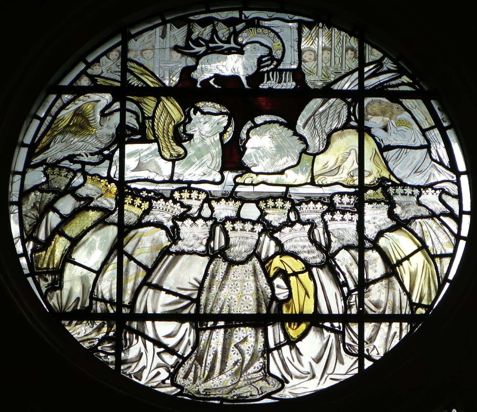 Central circular panel in the East Window of the College Chapel