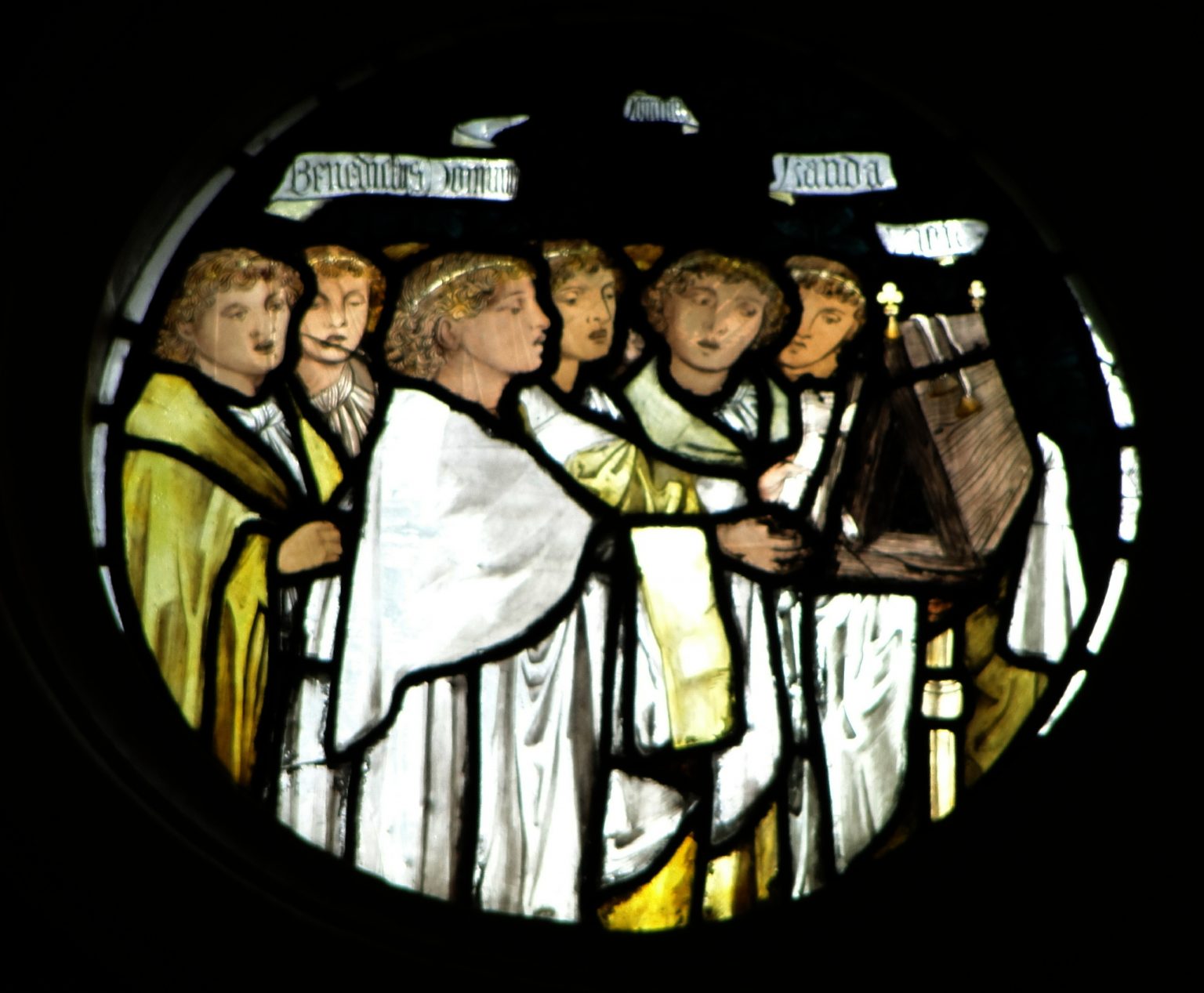 Left circular panel at the top of the East Window in the College Chapel