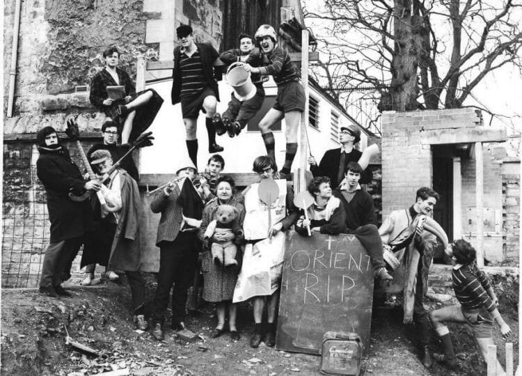 The Hilarians Rugby Team mourn the demolition of the Orient (1967)