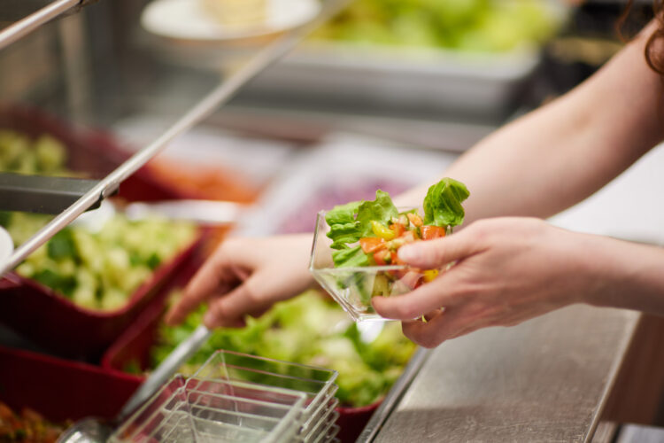 Salad bar at lunch