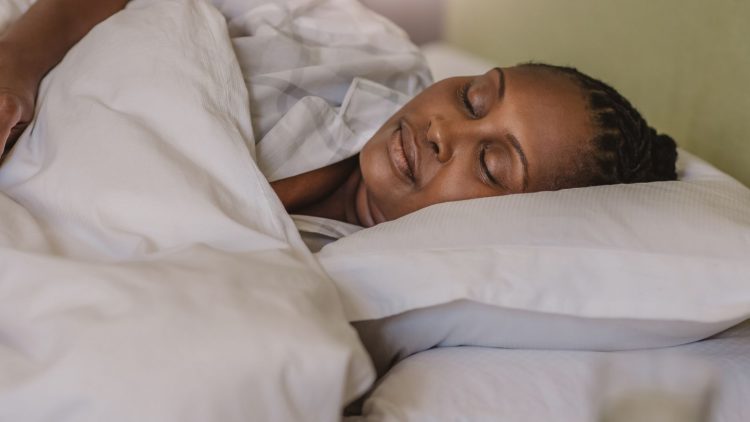 African American Woman sleeping