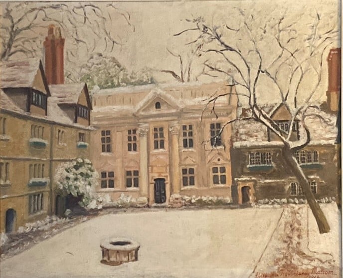 Alexandra Troubetzkoy (1910-1994) Front Quad in Snow (1966)