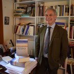 Professor Andrew Kahn, pictured with copies of 'A History of Russian Literature'