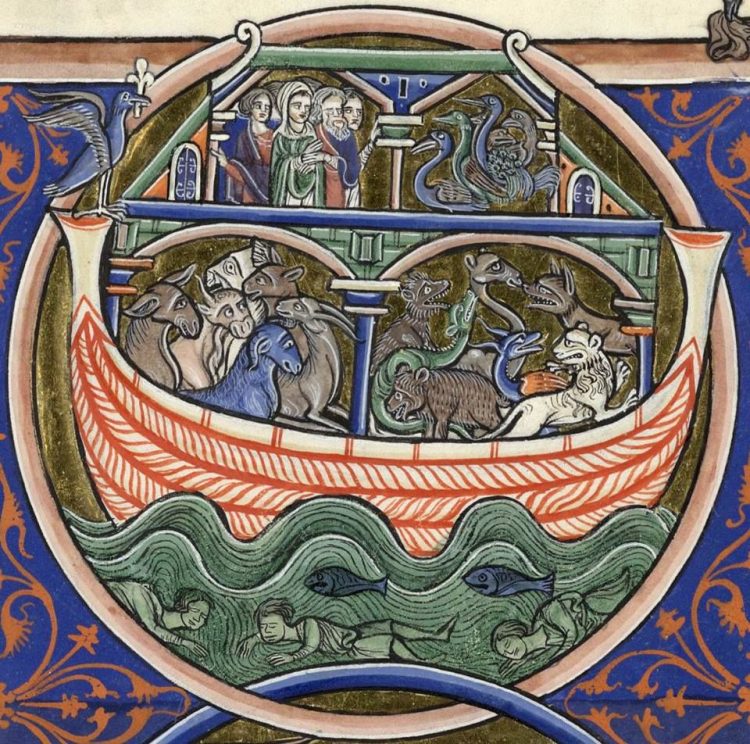 A manuscript illumination of Noah's Ark