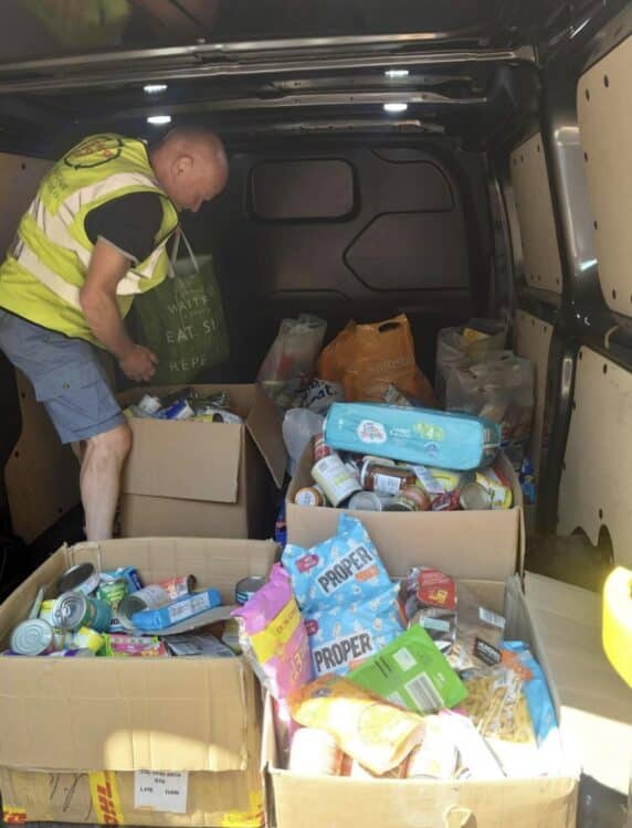 BOG OFF items being loaded into van