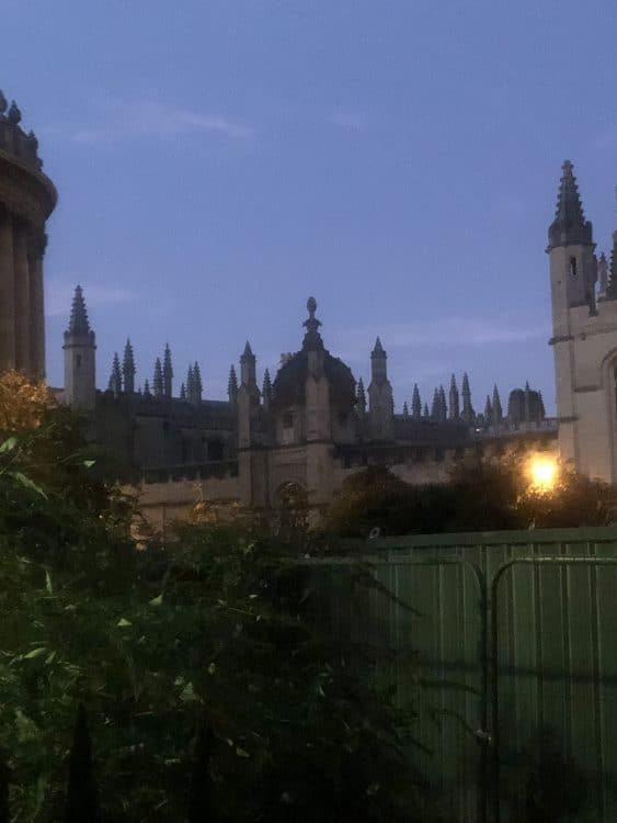 Oxford spires at dusk