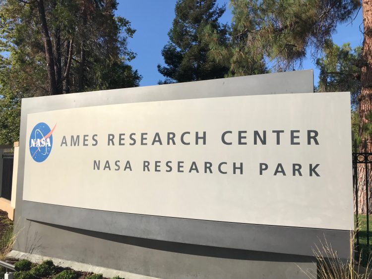 The sign for the NASA Ames Research Center