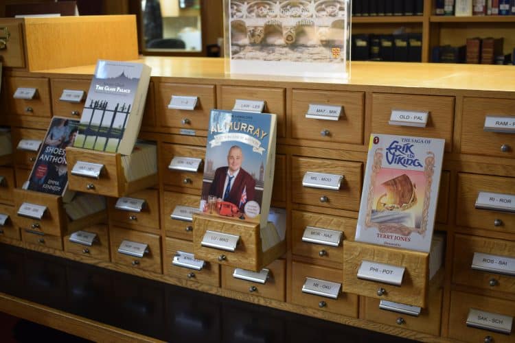 A display of books written by St Edmund Hall alumni