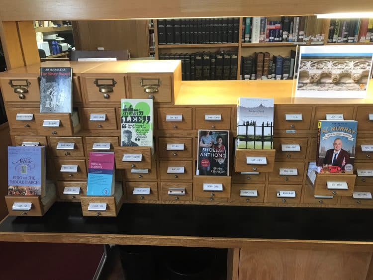 A display of books written by St Edmund Hall alumni