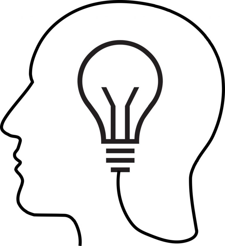Brain and lightbulb