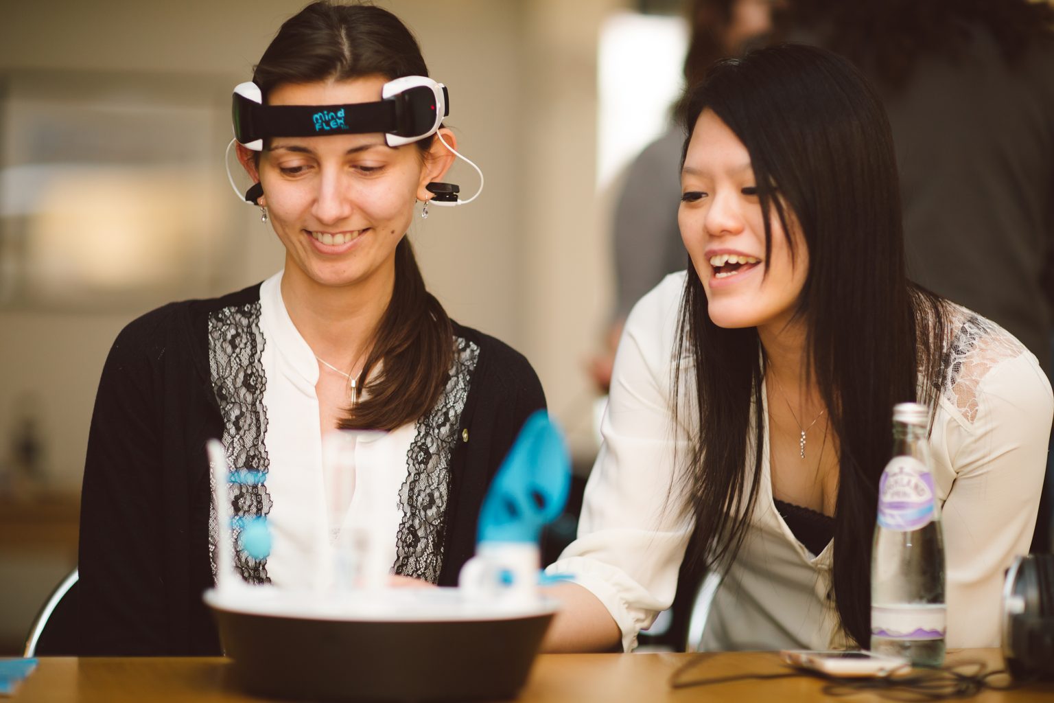 A neuroscience experiment in the Lab at St Edmund Hall's Research Expo