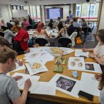 Centre for the Creative Brain audience listening to speaker at 'Drawing the Human Brain' event