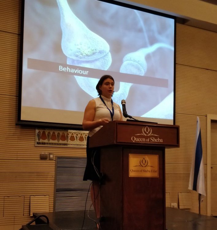 Dr Charlie Stagg giving a talk at the annual meeting of the Israel Society for Neuroscience