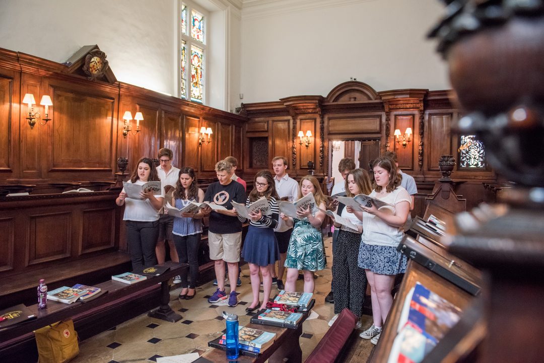A choir rehearsal in the Teddy Hall Chapel The Teddy Hall Chapel Choir rehearsing