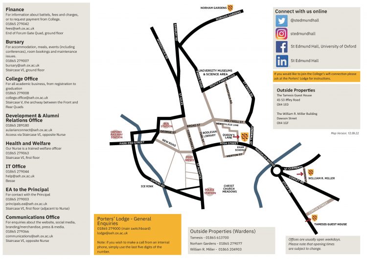 St Edmund Hall - access map