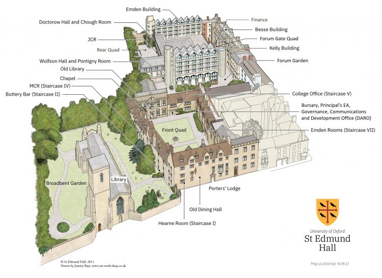 St Edmund Hall - 3D map