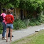 Prospective students being shown around Front Quad