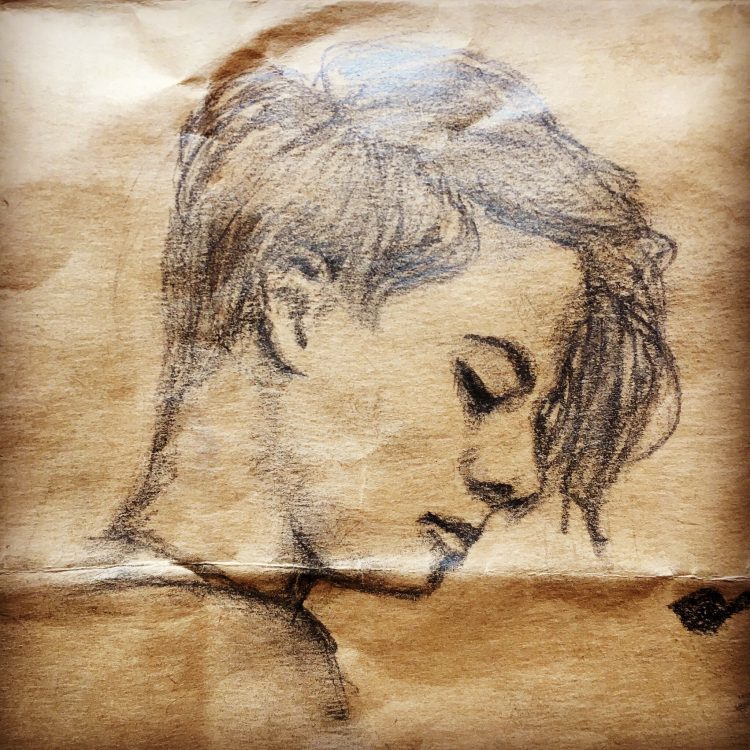 Line drawing of Sophie Scholl by Isabella