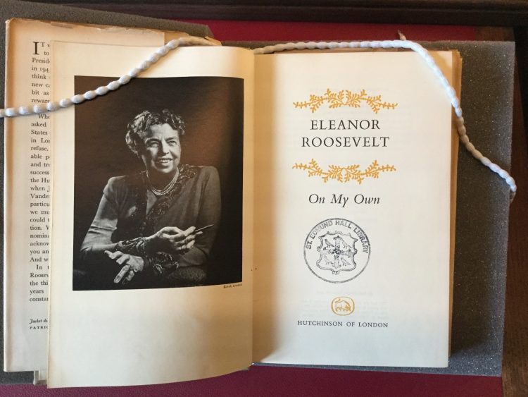 Title page with photograph of the author - On My Own by Eleanor Roosevelt