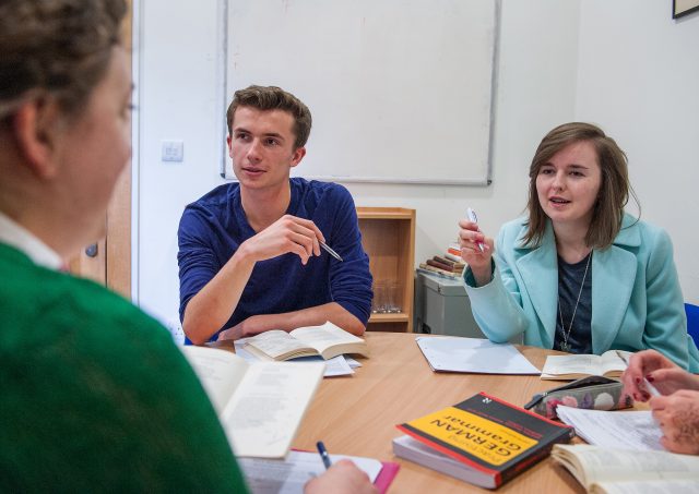 Students in a German tutorial