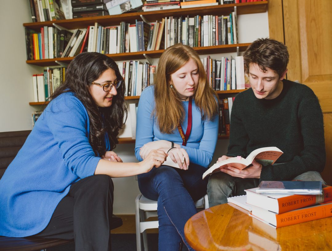 Undergraduates in an English Literature tutorial An English tutorial