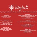 The schedule for Equality and Diversity Week at Teddy Hall, 2018