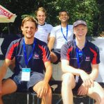 The Oxford University Lightweight Four, including Teddy Hall's Doug Chesterton (front right)