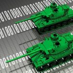 Image of tanks on binary code
