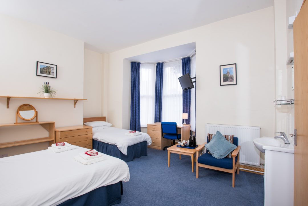 A family en suite room in the St Edmund Hall Guesthouse