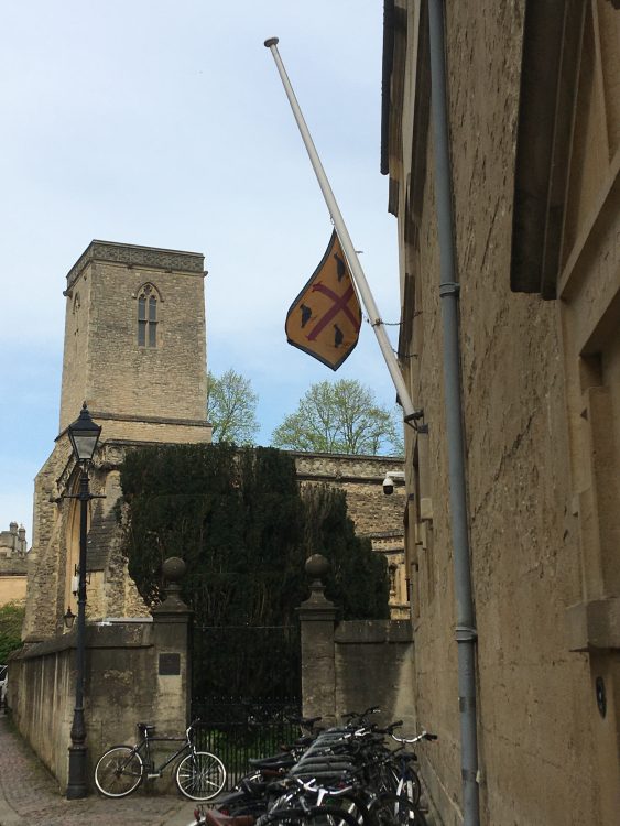 Half mast of Teddy Hall Flag