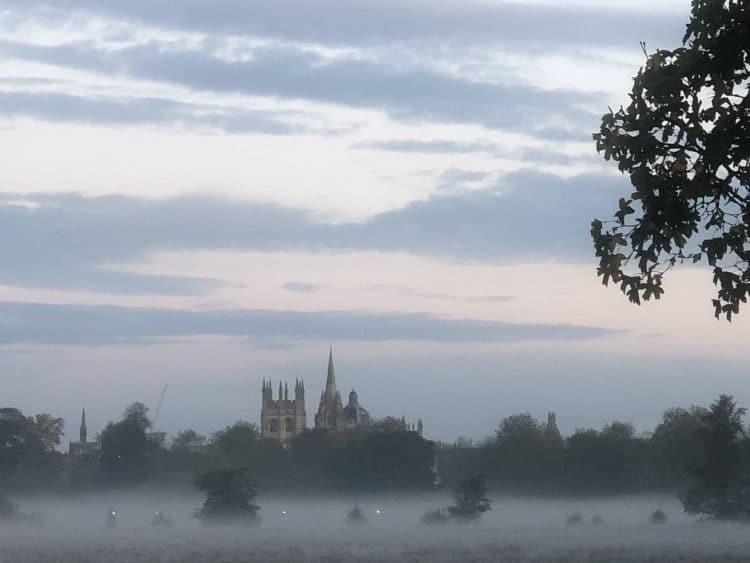 Halloween mists over Christ Church meadow