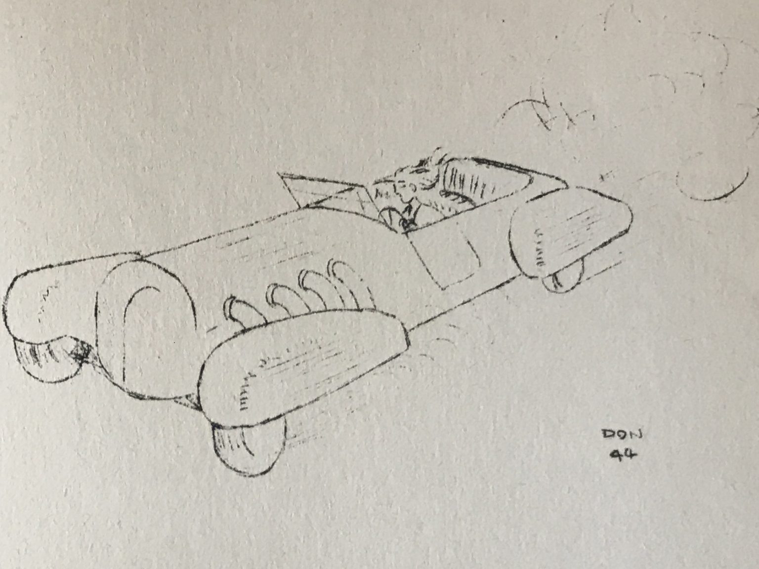 Cartoon of a car in one of Michael Halsted's works