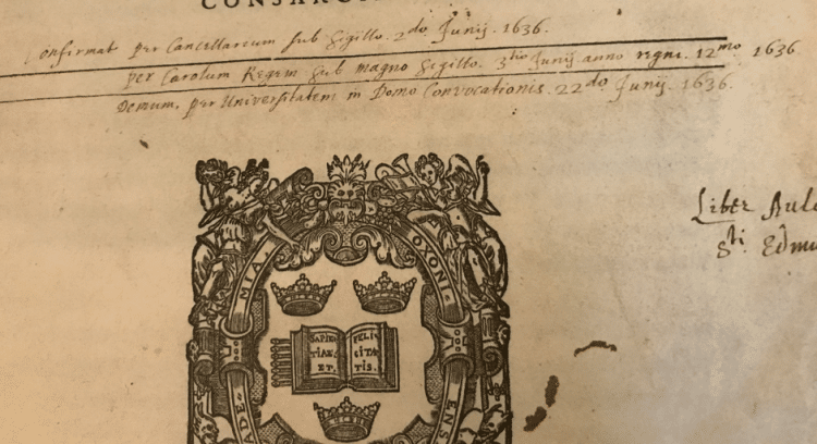 St Edmund Hall Copy of Uni statutes