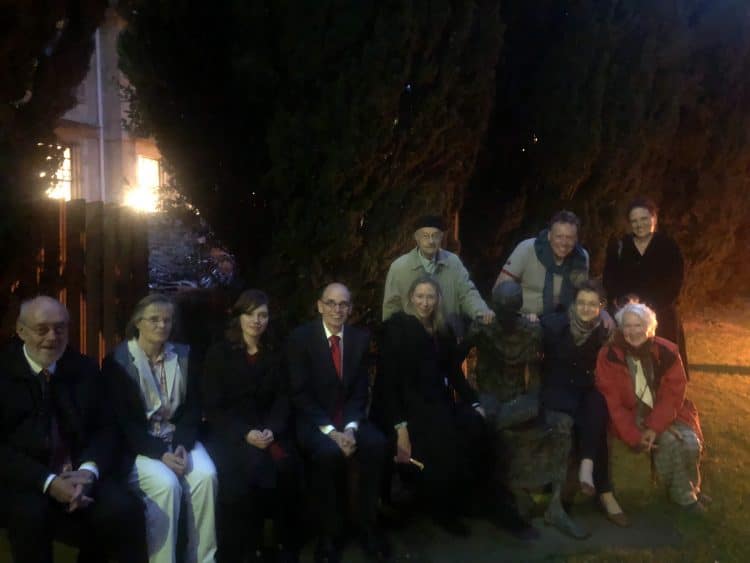 Henrike's visiting medievalists gather in the St Edmund Hall churchyard