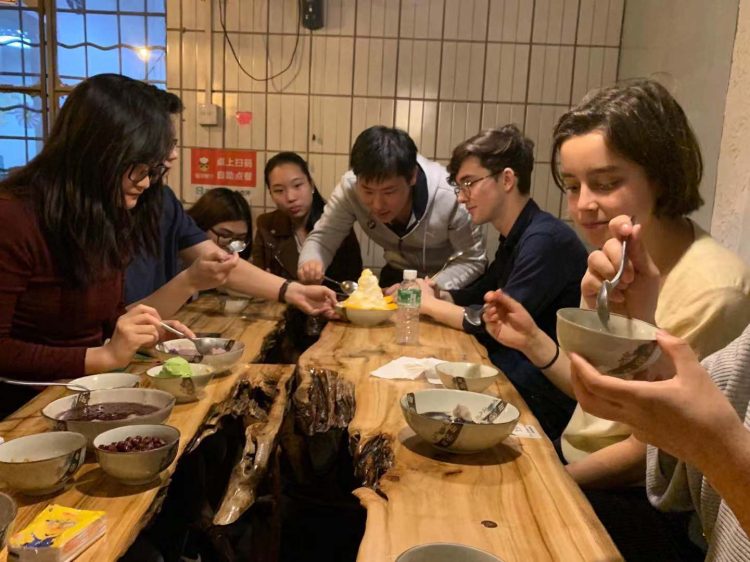 A Chinese meal during the exchange visit