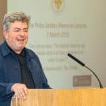 David Aaronovitch giving the Geddes Lecture