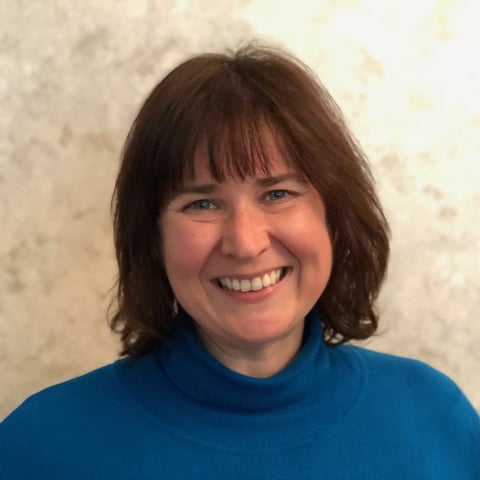 Iana Alexeeva in blue jumper
